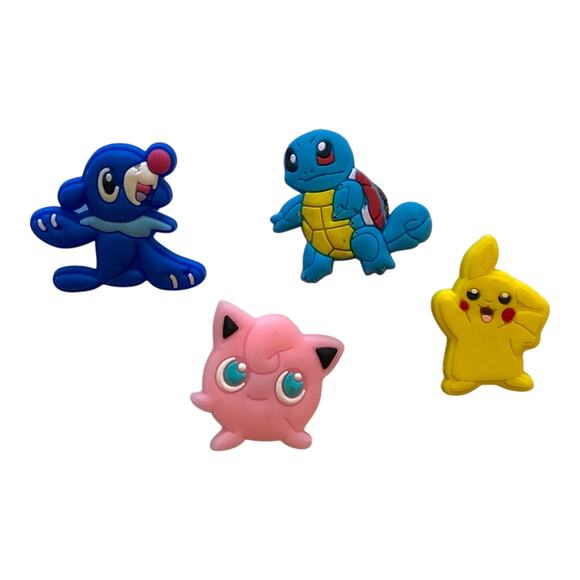Pokemon Shoe Charms Set of 4 | Fits Crocs Pikachu, Squirtle, Jigglypuff, Popplio - Picture 1 of 6
